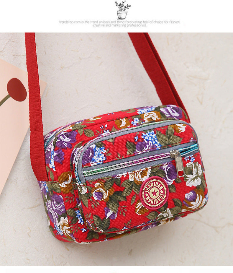 Multi Layered Floral Canvas Women's Bag